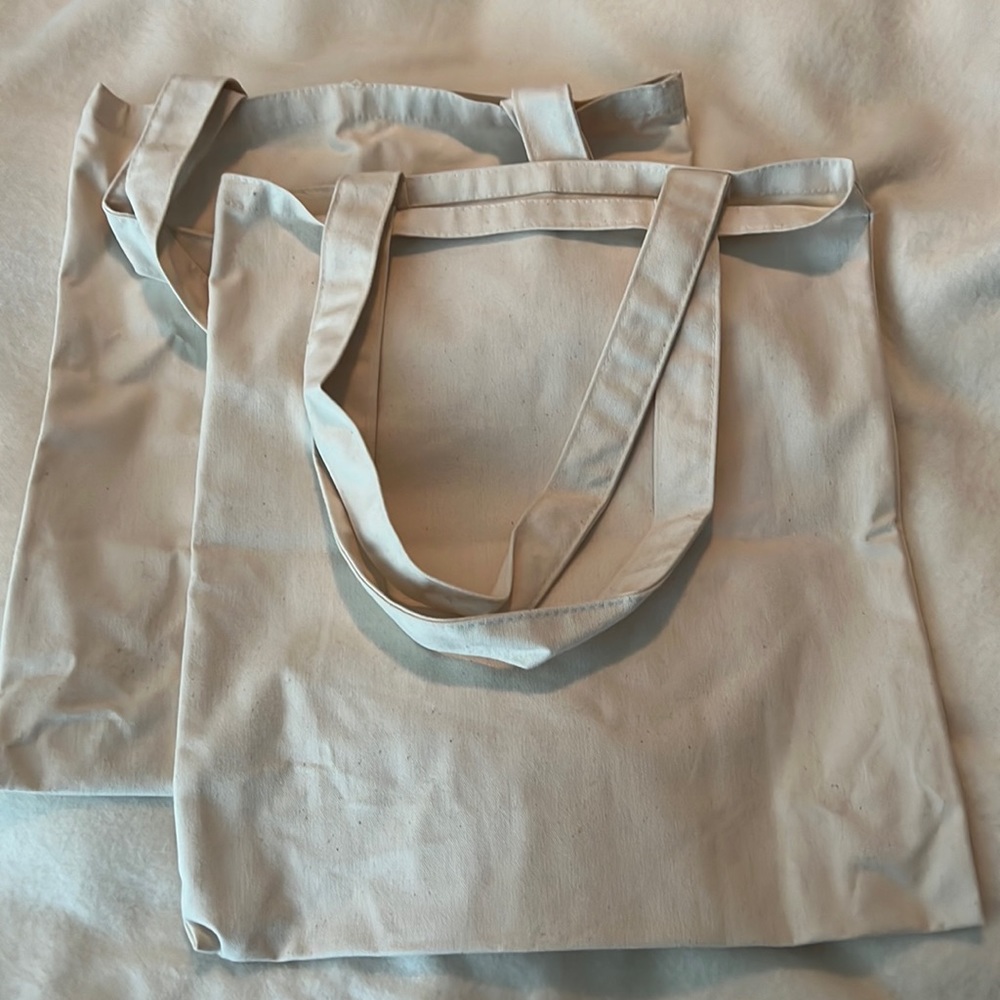 2 Cream Cotton Envelope Bags